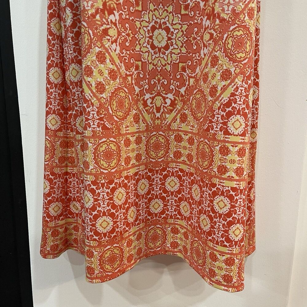 Haani Halter Boho Orange Pattern Dress Size Medium Summer Beach - Picture 4 of 8